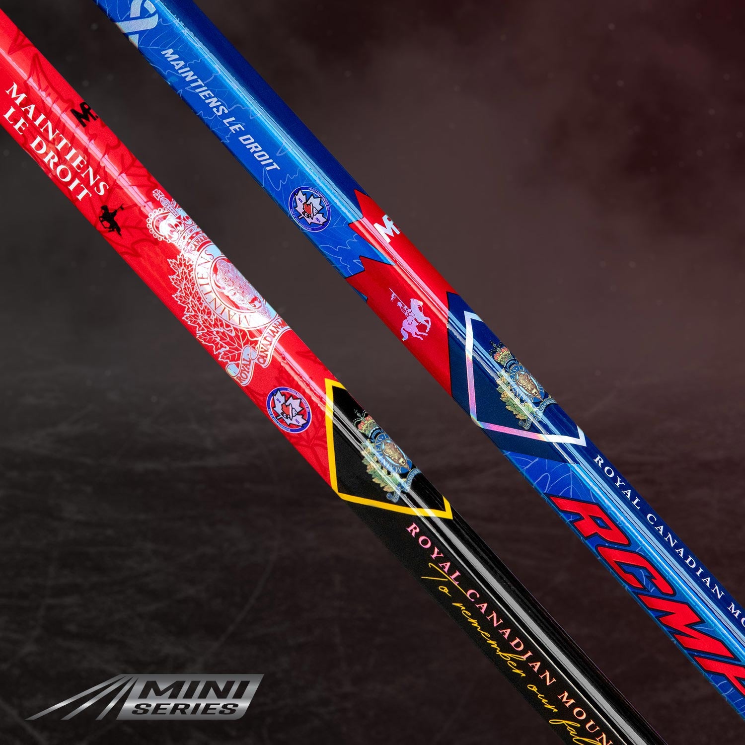 RCMP Mini Custom Hockey Sticks - 2 Pack